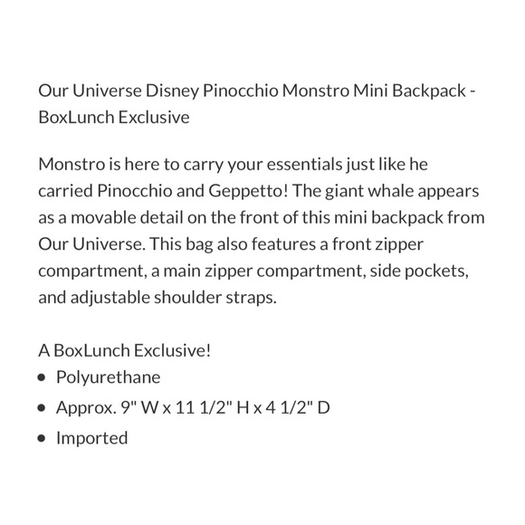 {our universe} pinocchio backpack loungefly style - Picture 10 of 10